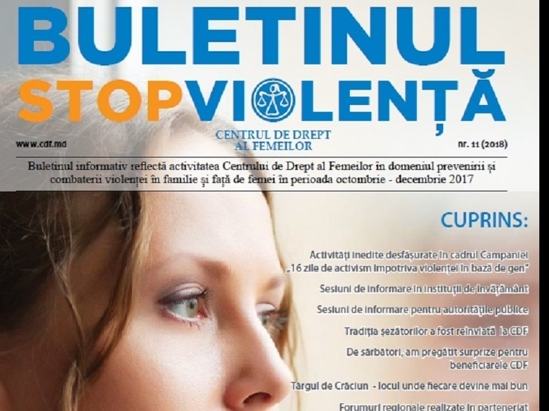 Buletinul Centrului de Drept al Femeilor – „Stop Violenta”