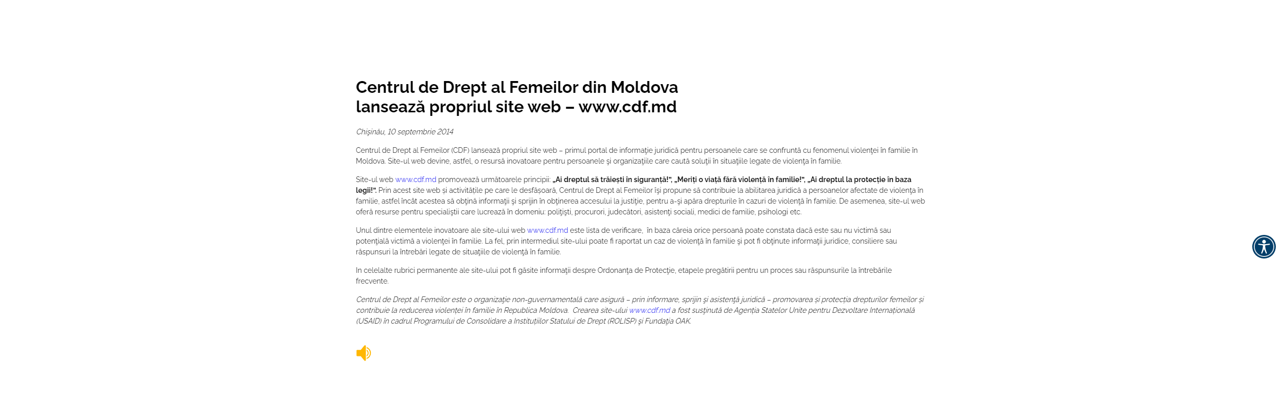 Centrul de Drept al Femeilor din Moldova lansează propriul site web – www.cdf.md