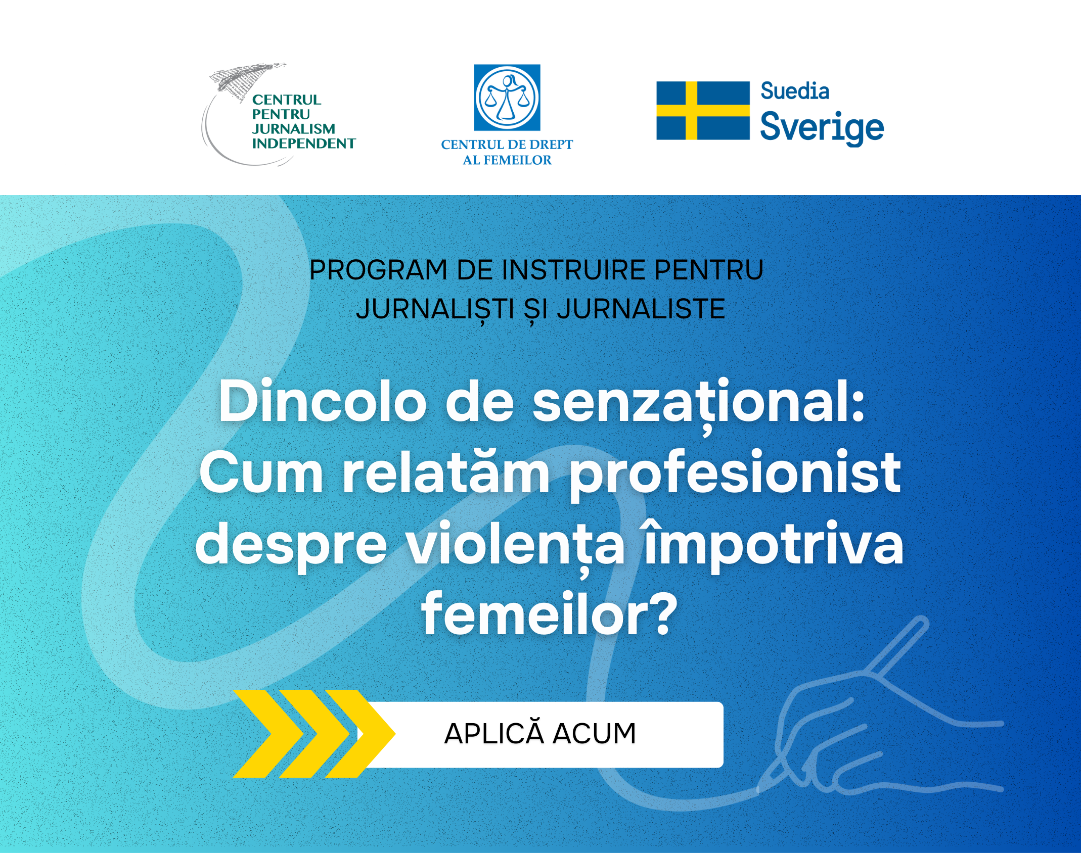Program de instruire pentru jurnaliști și jurnaliste: „Dincolo de senzațional: Cum relatăm profesionist despre violența împotriva femeilor?”